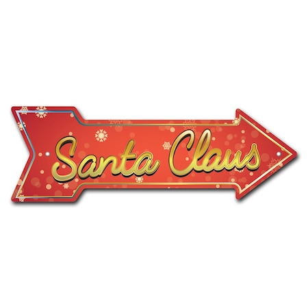 Signmission Santa Claus Arrow Sign Funny Home Decor 36in Wide P-ARROW12-999623